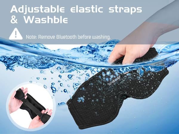 LC-dolida Sleep Mask Bluetooth Headphones Weighted Sleeping Mask 3D Eye Mask Pressure Relief Night Sleep Eye Mask Music Sleeping Headphones for Side Sleepers Meditation Gifts for Men Women