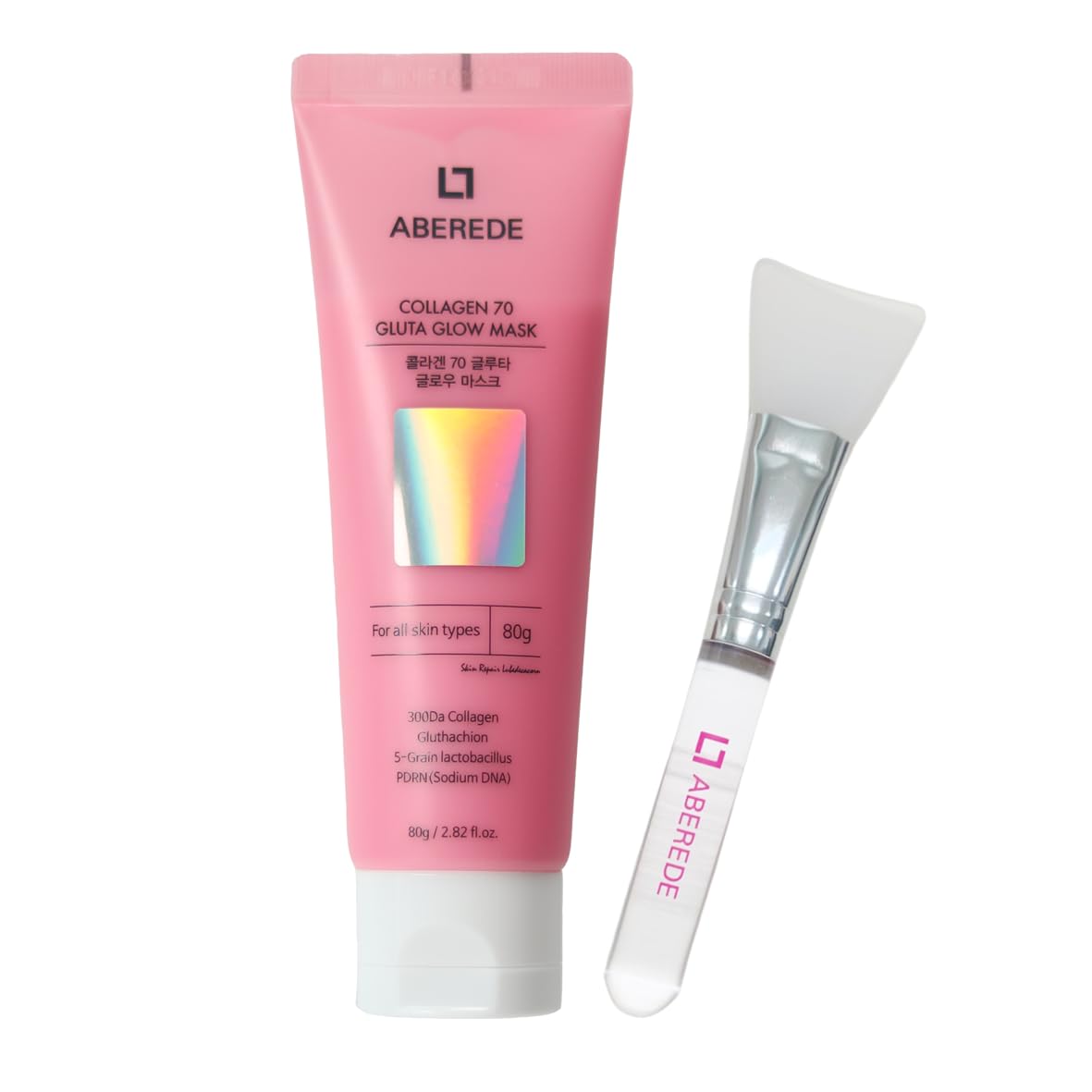ABEREDE Collagen 70 PDRN Glow Mask 2.82 fl.oz, Korean Peel-Off Mask for Firming, Glass Skin, Glutathione, Cica PDRN, Slow-Aging, Hydrating, Vegan K-Beauty Skin Care