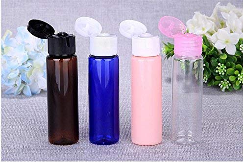 12PCS 30ML / 1oz Empty Plastic Blue Flip Cap Bottle BPA-Free Cobalt Vial Jar Pot Container For Toner Travel Comestic Lotion Makeup Creams Sample Dispensing Shower Gel Water Emollient