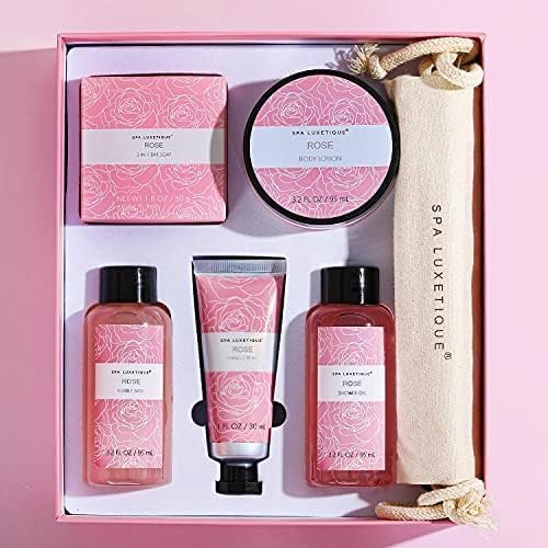 Spa Gifts for Women Spa Luxetique Bath and Body Gifts Set 6pcs Gift Baskets for Women Rose Bath Sets for Her Christmas Gifts For Her