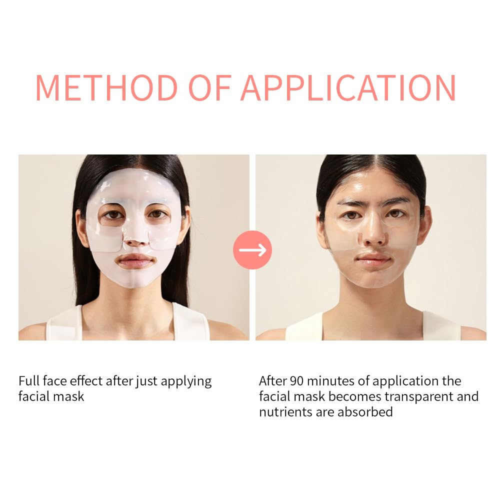 Deep Collagen Anti-Wrinkle Lifting Overnight Mask Facial sheet masks with low molecular weight collagen for lifting, firming, and moisturizing 5 Packs