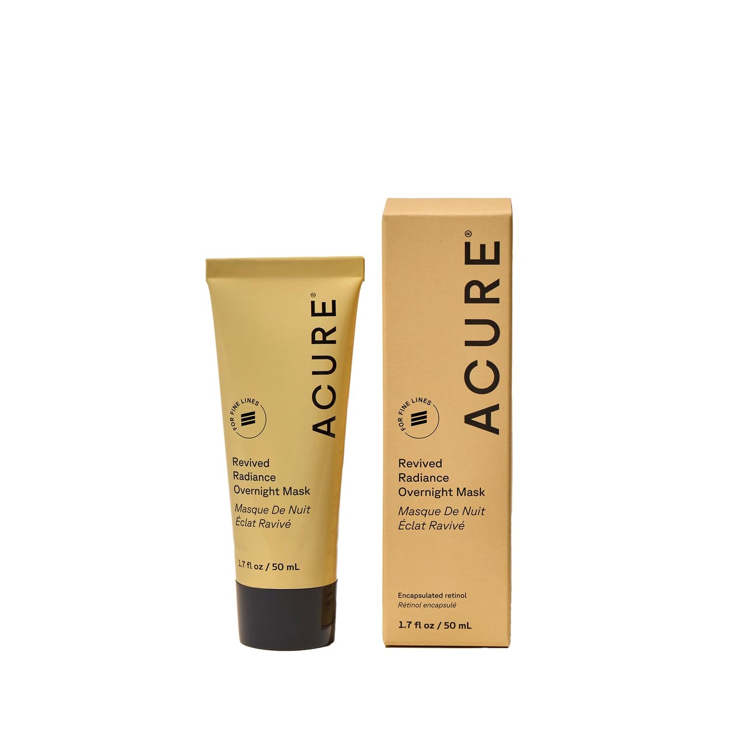 Acure Revived Radiance Overnight Mask - Night Face Mask for Sleeping, Hydrating Facial Jelly for Glass Skin & Natural Glow, Anti Aging & Nourishing with Encapsulated Retinol & Avocado Oil - 1.7 fl oz
