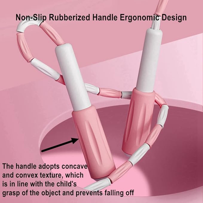 Jump Rope for Kids Soft Beaded Skipping Rope Adjustable Length Tangle Basic Jump Ropes for Fitness School Exercise Equipment for Kids,Women,Men Perfect Weight Loss 9 FT