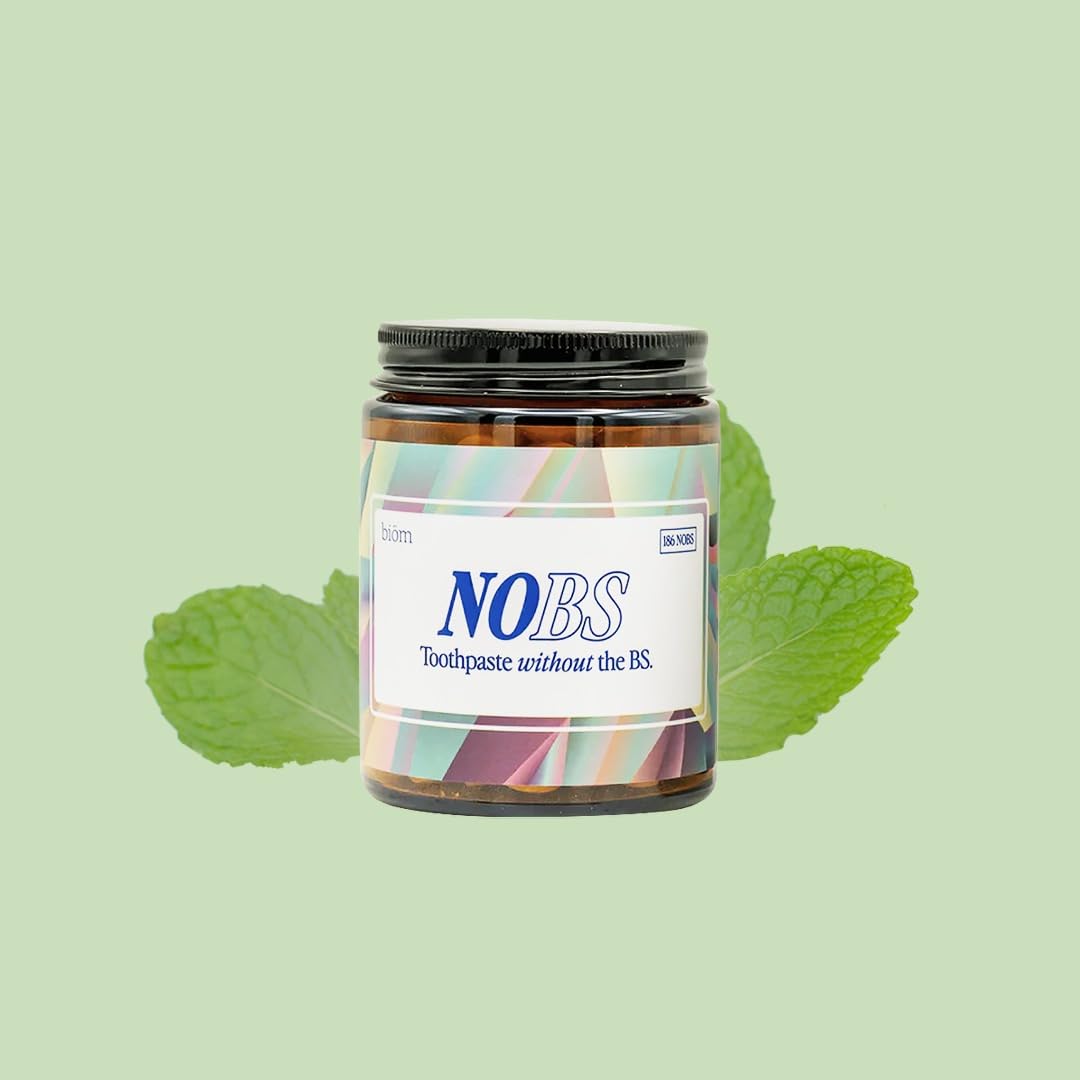 NOBS (No Bad Stuff) Toothpaste Tablets - Nano Hydroxyapatite, Fluoride & Plastic Free, Eco & Travel Friendly - Remineralize with NHA (3 Month)