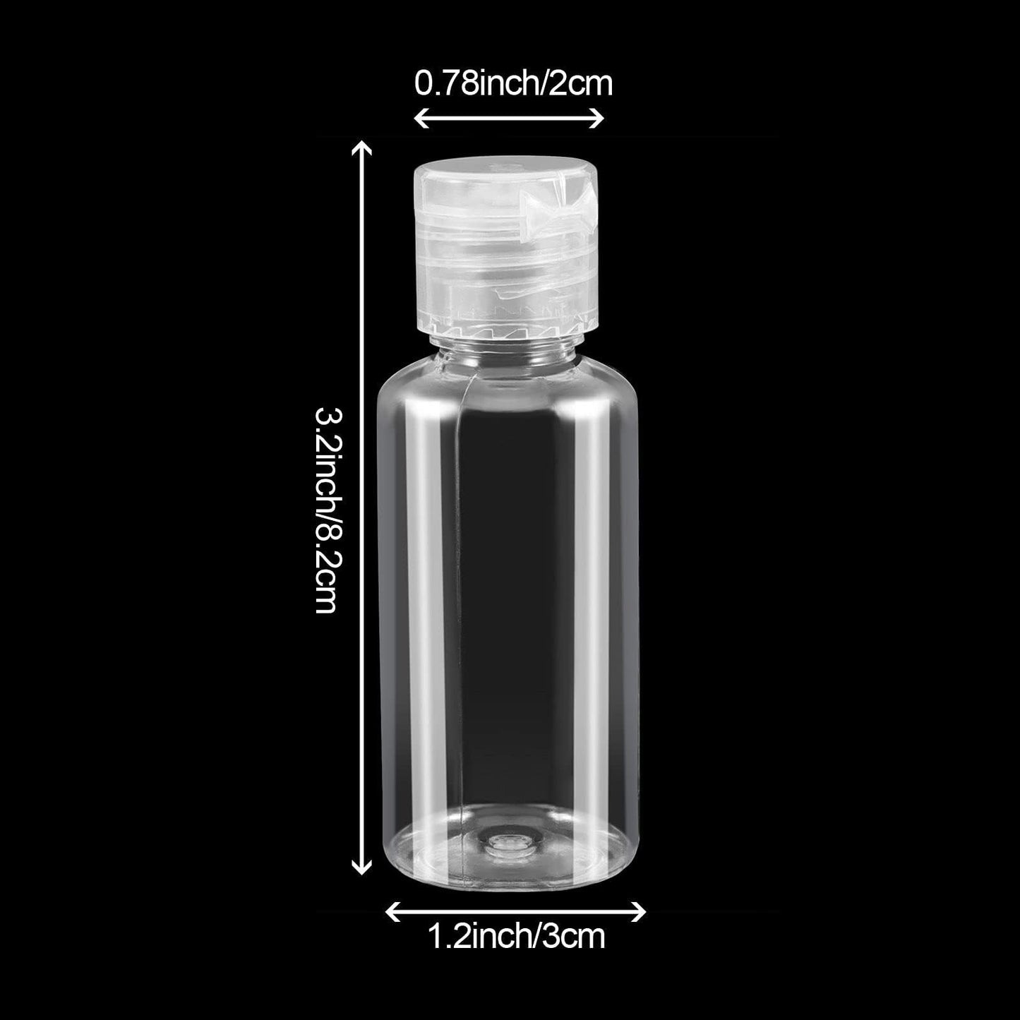 ZEONHAK 110 Pack 1oz Clear Mini Plastic Bottles, Plastic Travel Bottle with Flip Cap, Portable Refillable Empty Containers for Shampoo, Lotion, Liquid Body Soap, Cream