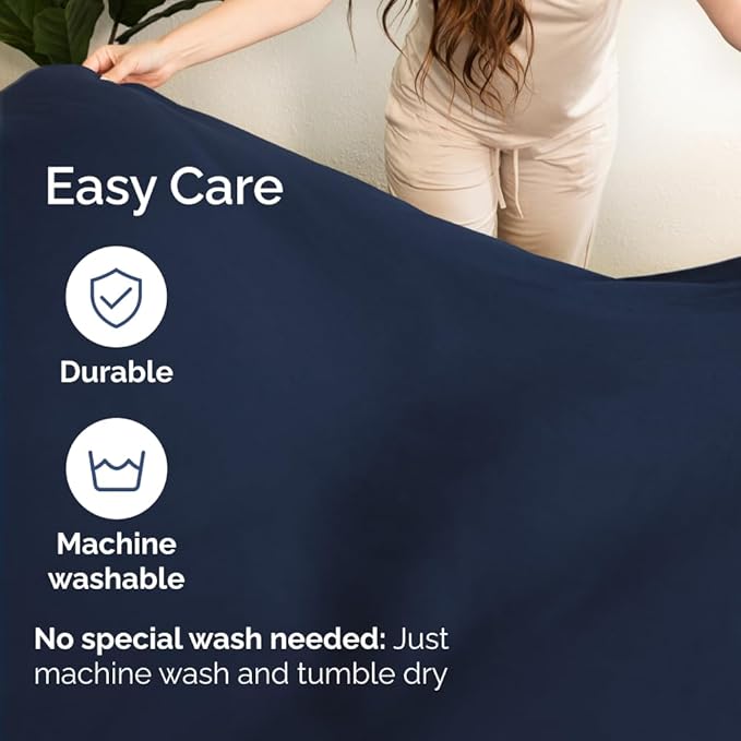 Bulk Case Pack of 12 Sheet Sets - (12) Complete King Size Sheet Sets w/ Deep Pockets - Wholesale Bulk Bedding for Hotels, Spas & Airbnbs - Breathable, Cooling, Soft & Wrinkle Free - (King, Navy Blue)