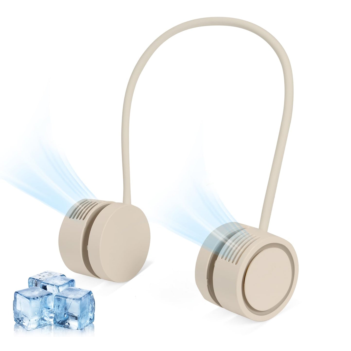 ZEMIRO CHARGE Neck Fan, Portable Bladeless Wearable Fan with 360° Airflow, 3 Speeds, 1600mAh Rechargeable Battery, Quiet Foldable USB Personal Fan for Men, Women, Outdoor, Travel, Gift