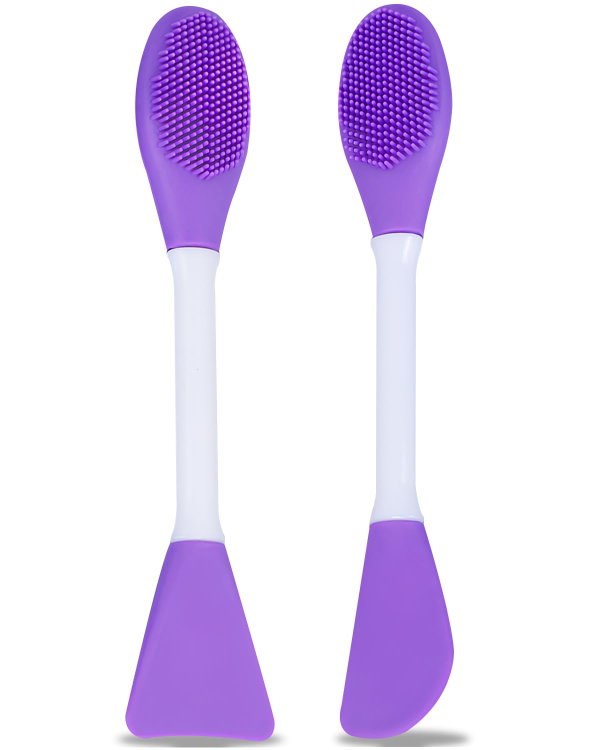 2 Pcs Silicone Facial Cleansing Brush,Face Masks Skincare Brush for Pore Cleansing(Purple)