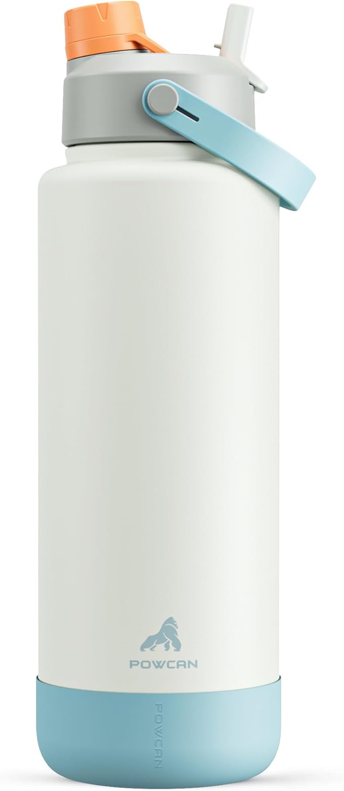 40 oz Insulated Water Bottle with 2-in-1 Straw and Spout Lid, Keep Cold 24H, Leak-Proof, BPA-Free, Double Wall Stainless Steel Water Bottle for Sports, Gym, Travel, and School (Be Free)