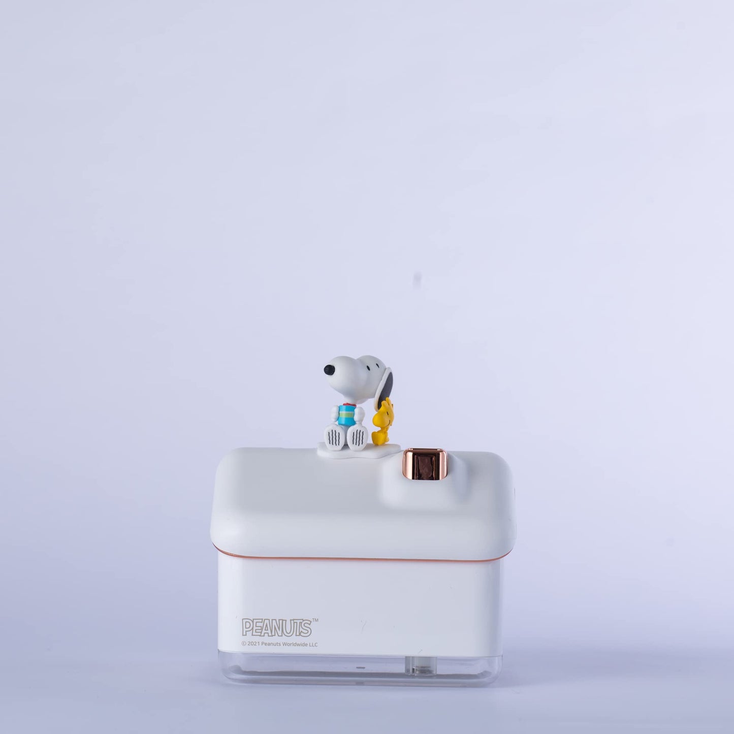 Snoopy Mood Light & Humidifier - Mini Desk Lamp, Rainbow Color, 300ml (10oz), Sprays 50ml (1.7oz) per Hour, 5 Modes, Beige [OFFICIAL LICENSE]