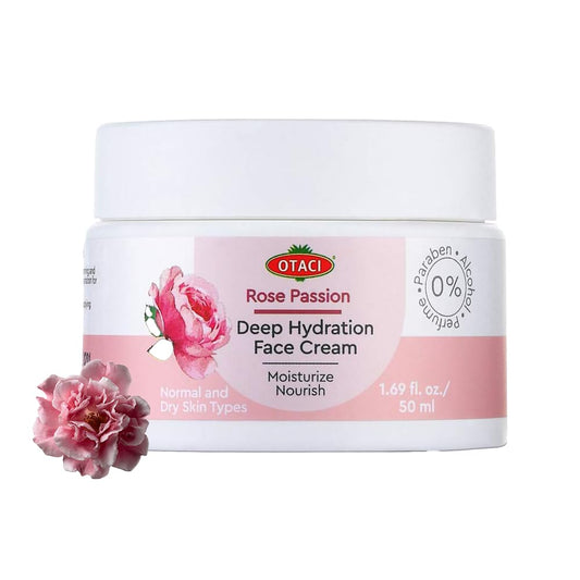 OTACI Rose-Infused Herbal Face Cream – Ultra-Nourishing Vegan Moisturizer for Deep Hydration, Smooth Texture & Radiant Glow (50 ml)