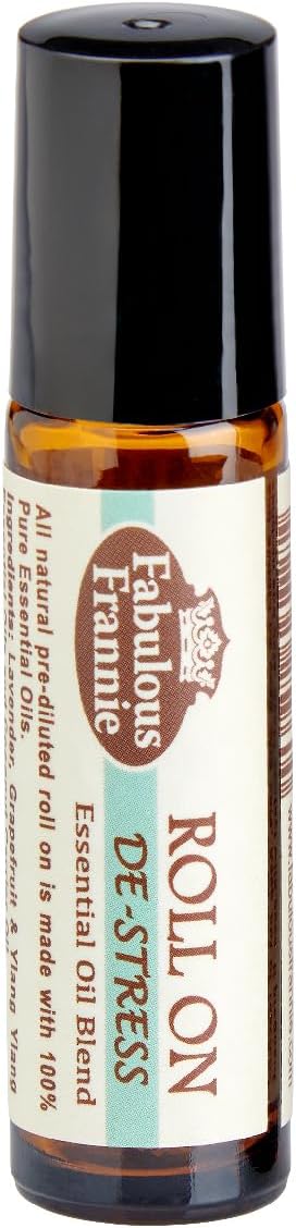 Fabulous Frannie De-Stress Essential Oil Blend Roll-On Grapefruit, Lavender, Ylang Ylang Pure Essential Oils and Coconut Oil 10ml