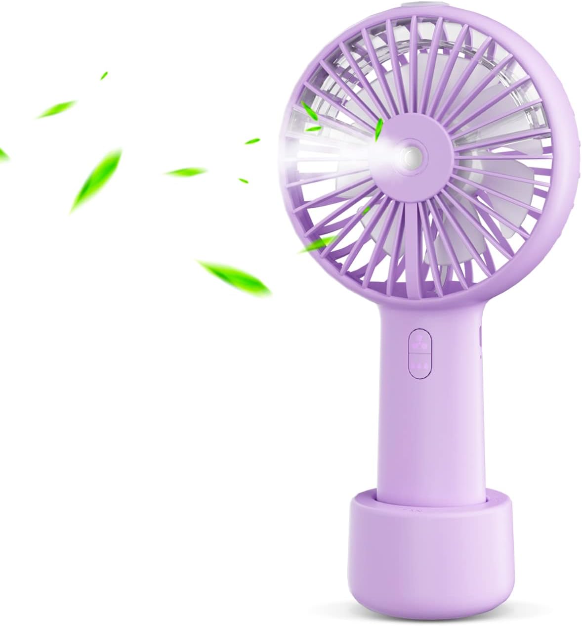 Portable Hand held Misting Fan, Small Personal USB Rechargeable Battery Operated Spray Fan Mister with 20ml Water Tank Mist Lash Quiet 3 Speed Strong Cooling Wind for Travel Office Outdoors purple