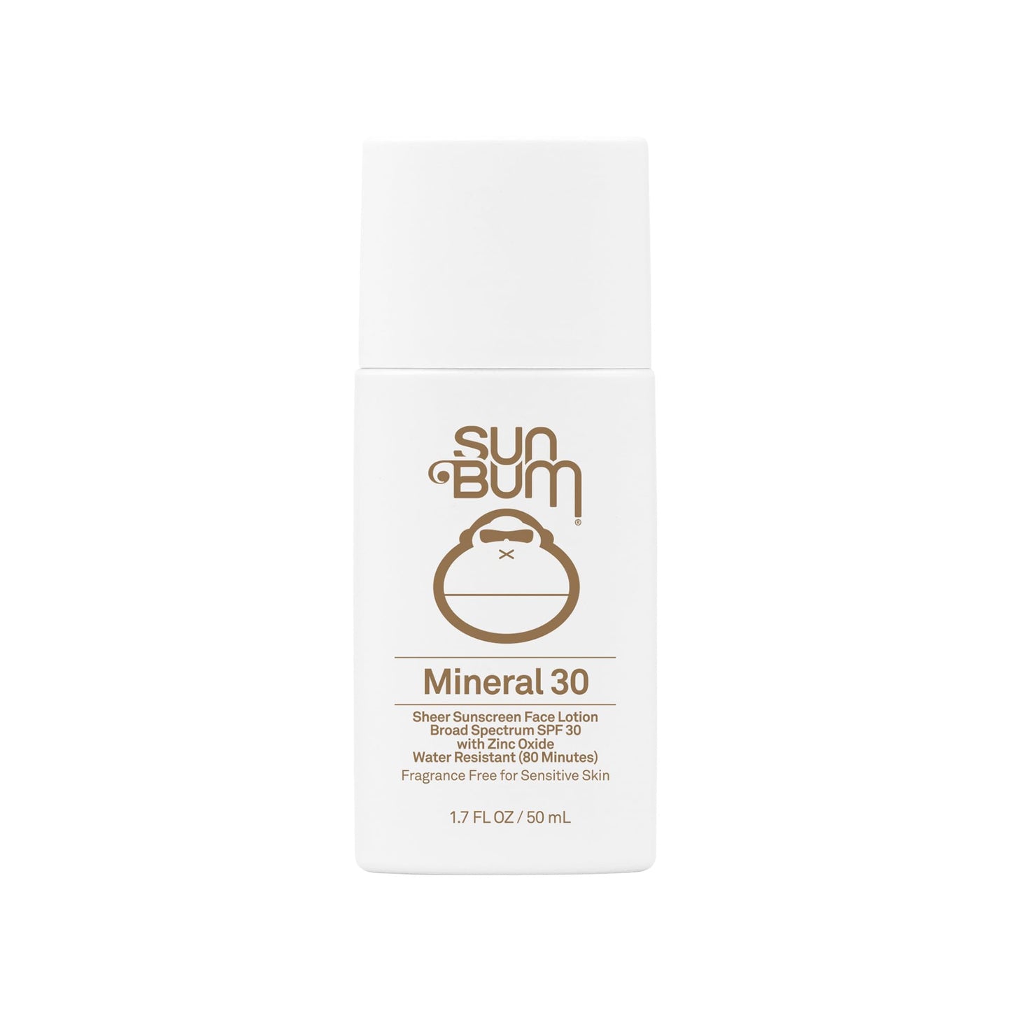 Sun Bum Mineral SPF 30 Face Sunscreen Lotion - Broad Spectrum and Fragrance Free Moisturizing Facial Sunscreen - Hawaii 104 Act Compliant (Without Octinoxate & Oxybenzone) - Travel Size - 1.7 oz