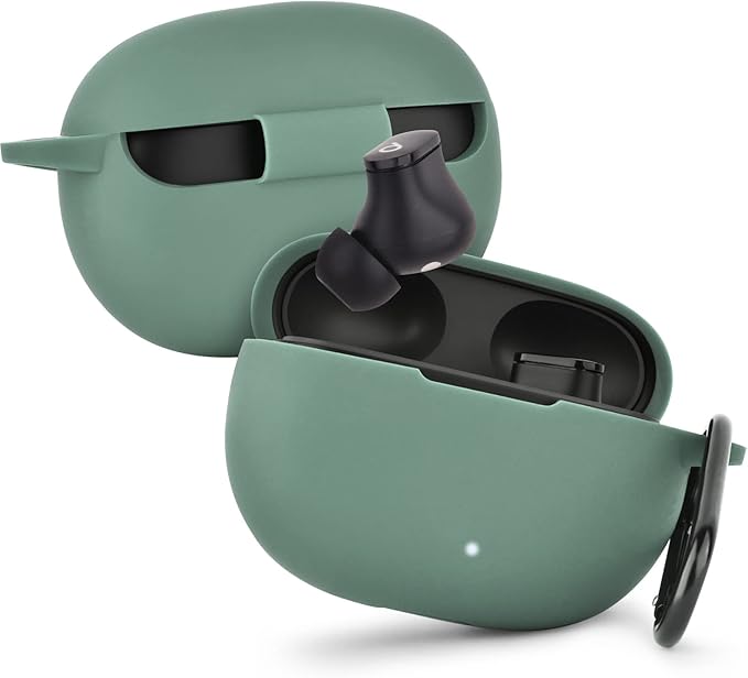 AIRSPO Silicone Case Compatible with Beats Studio Buds Case 2021 Soft Protective Cover for Beats Wireless Earbuds with Keychain (Cactus Green)