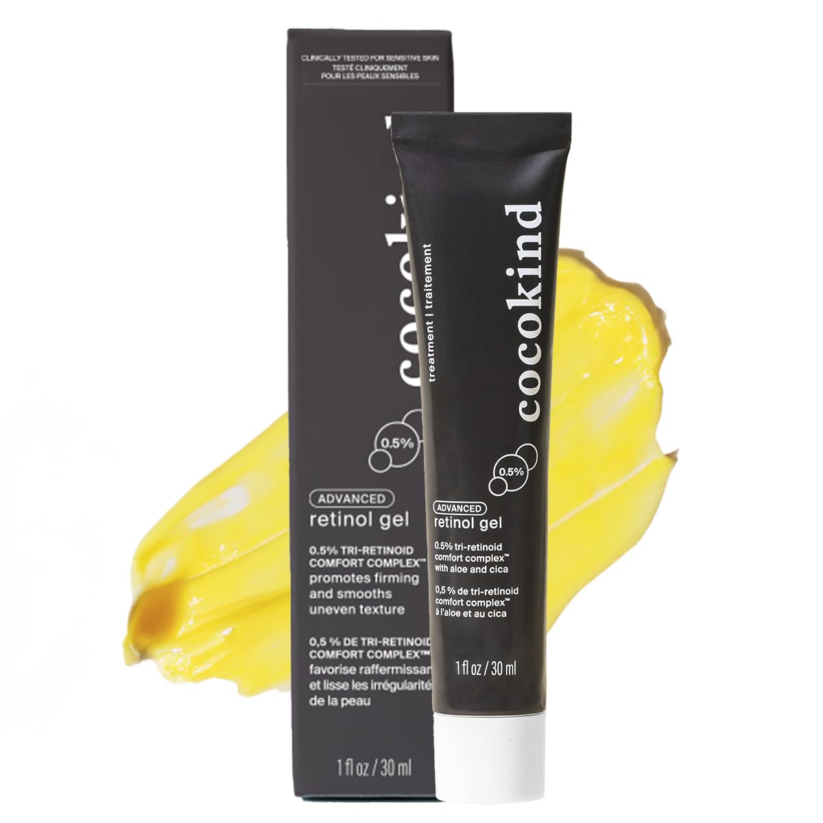 Cocokind Advanced Retinol Gel 0.5%, Improve the Appearance of Fine Lines and Uneven Texture without Irritation, Aloe and Cica to Prevent Dryness, 1 fl oz