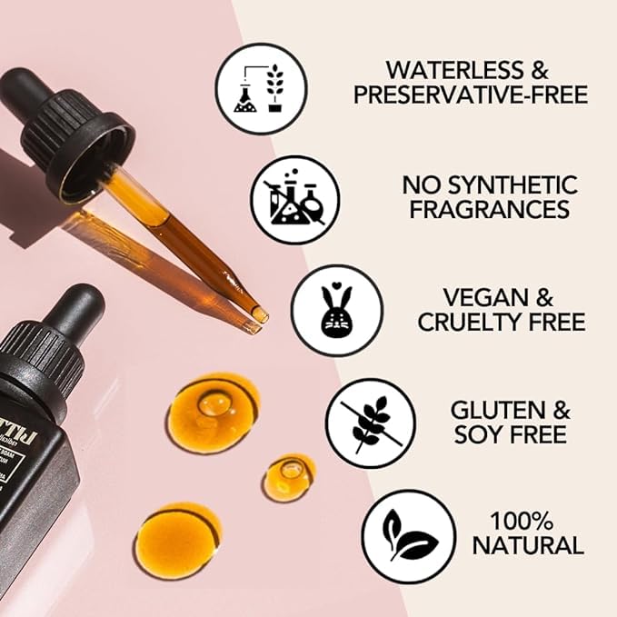 LITTLE LINES Botanical Bakuchiol Face Oil Serum | Holistic Retinol Alternative | Waterless blend of 17 botanicals | Anti-Aging Natural Skin Care For Fine Lines & Wrinkles | Hydrating & Brightening