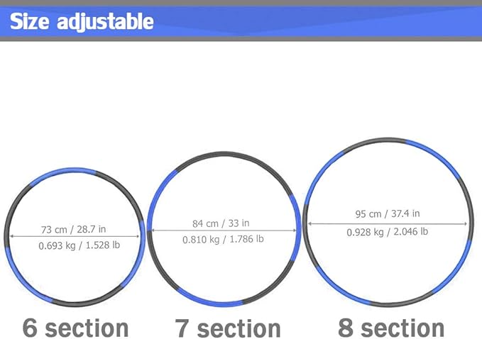 Auoxer Fitness Exercise Weighted Hoops, Lose Weight Fast by Fun Way to Workout, Fat Burning Healthy Model Sports Life, Detachable and Size Adjustable Design