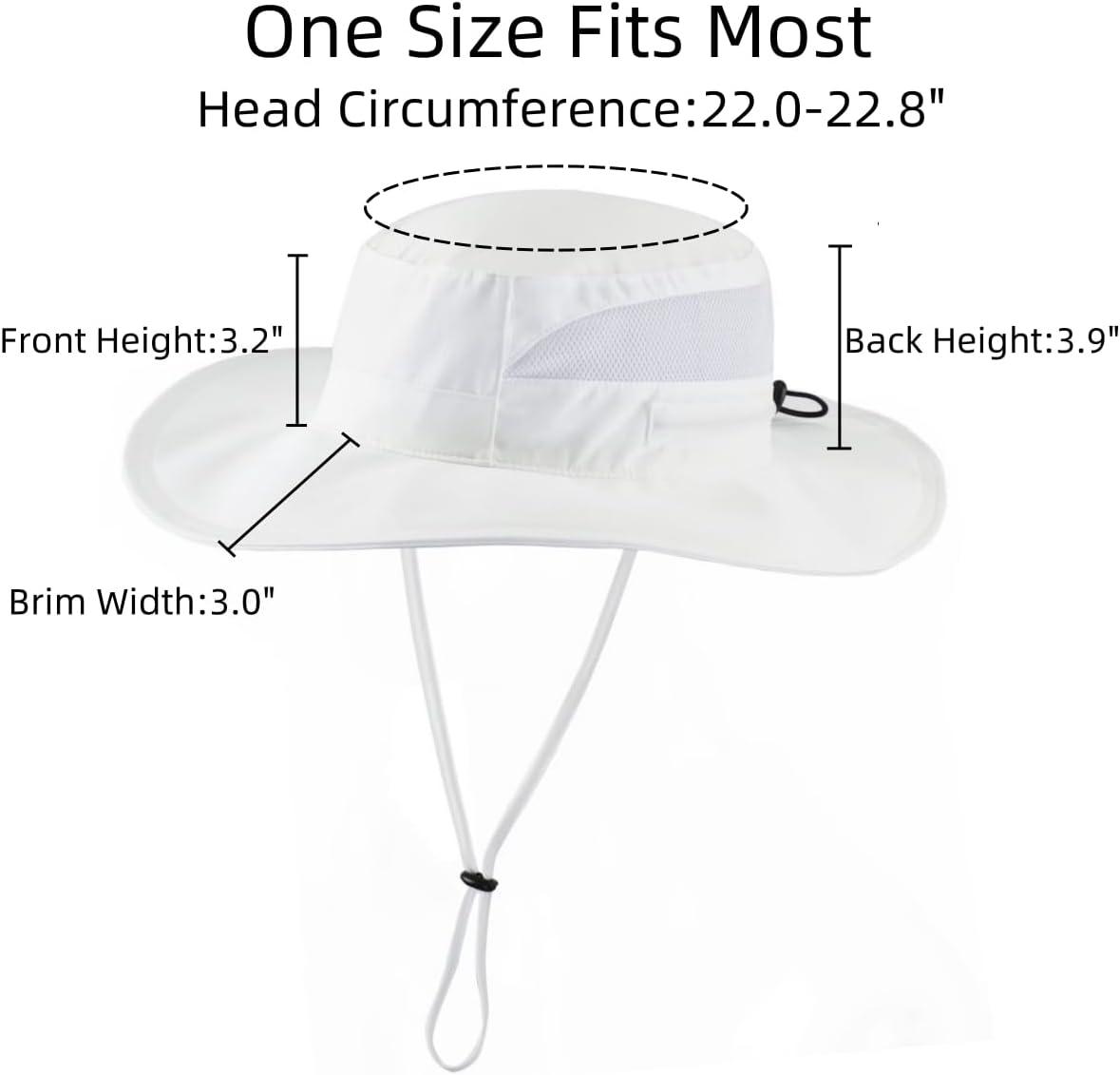 Connectyle Women's UPF 50+ Safari Sun Hat Ladies Sun Hat Wide Brim Bucket Hats Breathable UV Protection Fishing Hats White