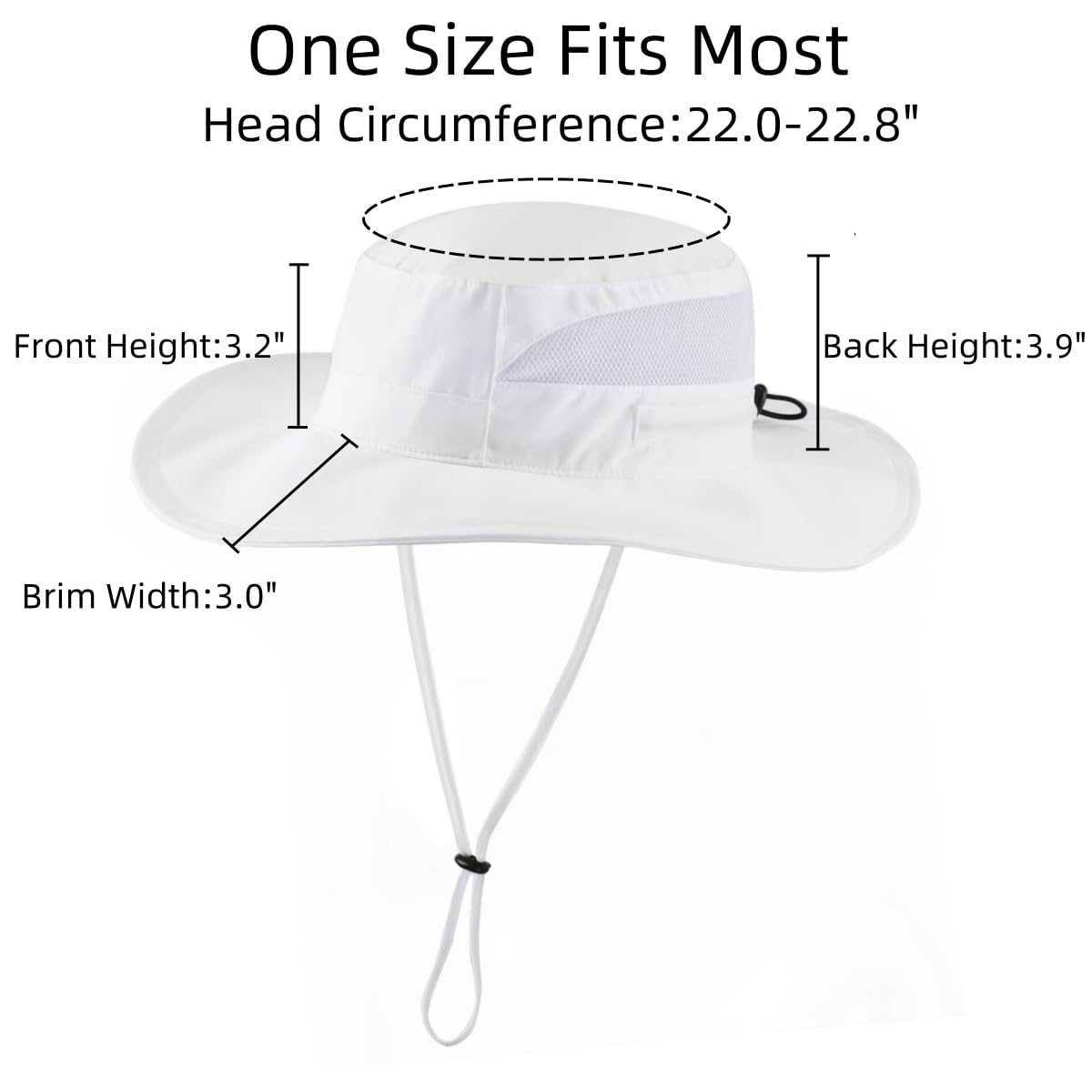 Connectyle Women's UPF 50+ Safari Sun Hat Ladies Sun Hat Wide Brim Bucket Hats Breathable UV Protection Fishing Hats White