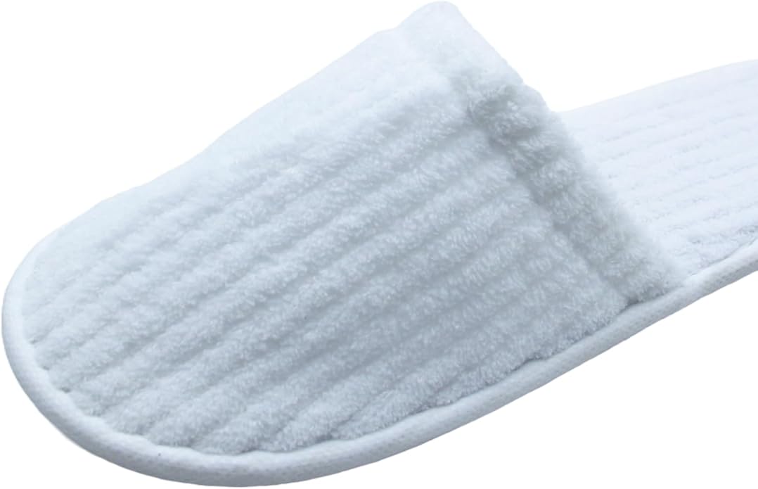 20 Pairs White Disposable Slippers, SPA Hotel Slipper for Women and Men, Closed Toe Soft Coral Fleece Slippers for Guests, Non-Slip Slipper for Travel Home Salon