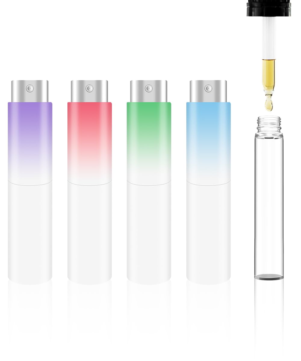 YOUXIU Travel Perfume Bottle Refillable,8ml Portable Mini Refillable Perfume Atomizer Refill Bottlerefill Small Perfume Spray Bottle Accessories For Women 4 Pack