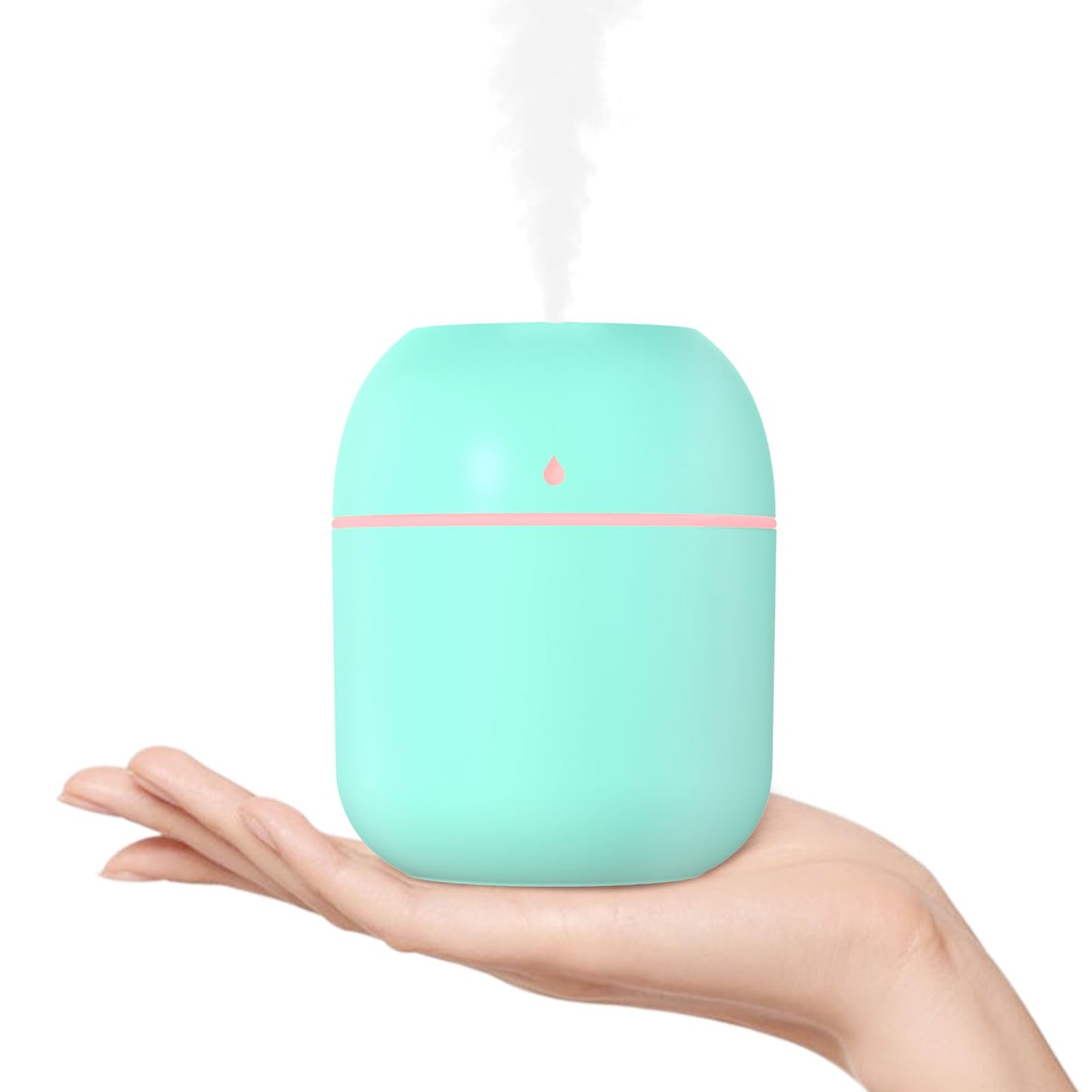 Portable Small Humidifier, USB Personal Desktop Humidifier for Car, Office Room, Bedroom, Auto Shut-Off, 2 Mist Modes, Super Quiet(220ml, Green)