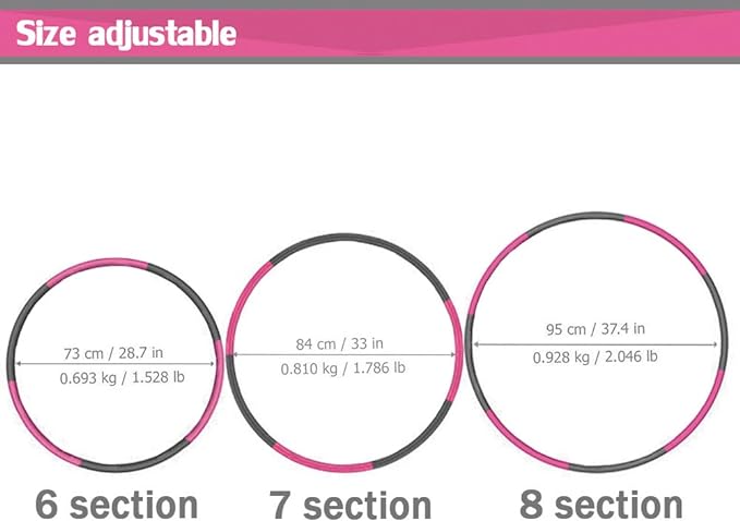 Auoxer Fitness Exercise Weighted Hoops, Lose Weight Fast by Fun Way to Workout, Fat Burning Healthy Model Sports Life, Detachable and Size Adjustable Design