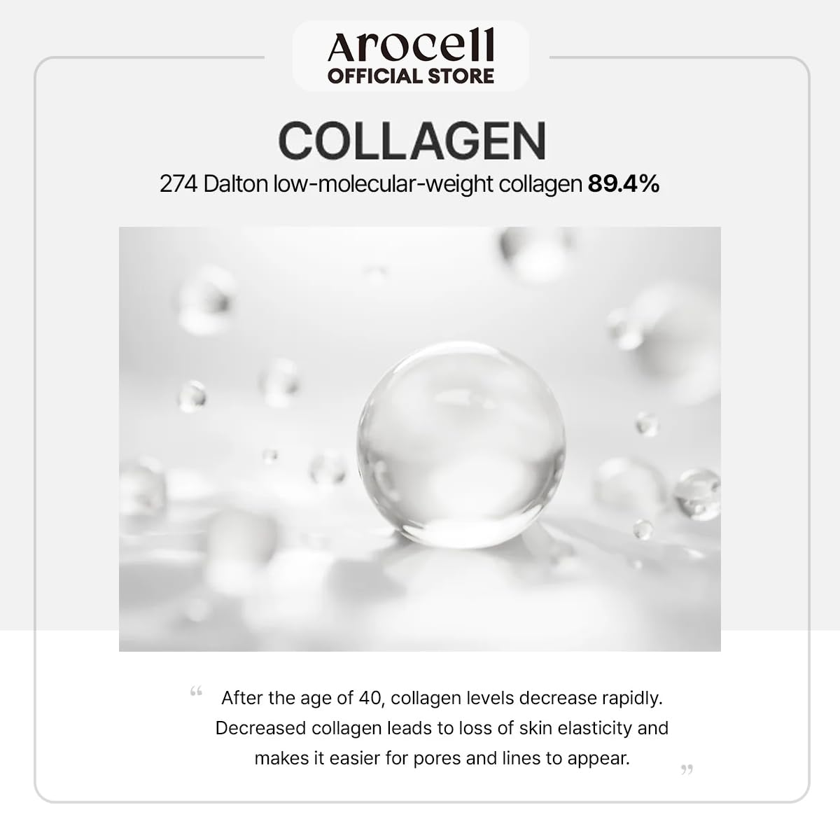 AROCELL Super Collagen Booster Bubble Serum 70ml–Korean Face Serum Anti Aging Collagen Peptide, Firming Hydrating Wrinkle Care, Elasticity Boosting, Pore Minimizing, Lightweight Non Sticky Essence