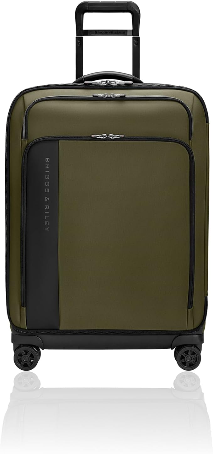Briggs & Riley 26" Medium Expandable Spinner - Checked Luggage for Travel, Suitcases with Wheels, Softside Rolling Bag for Men & Women - ZDX Collection, Hunter