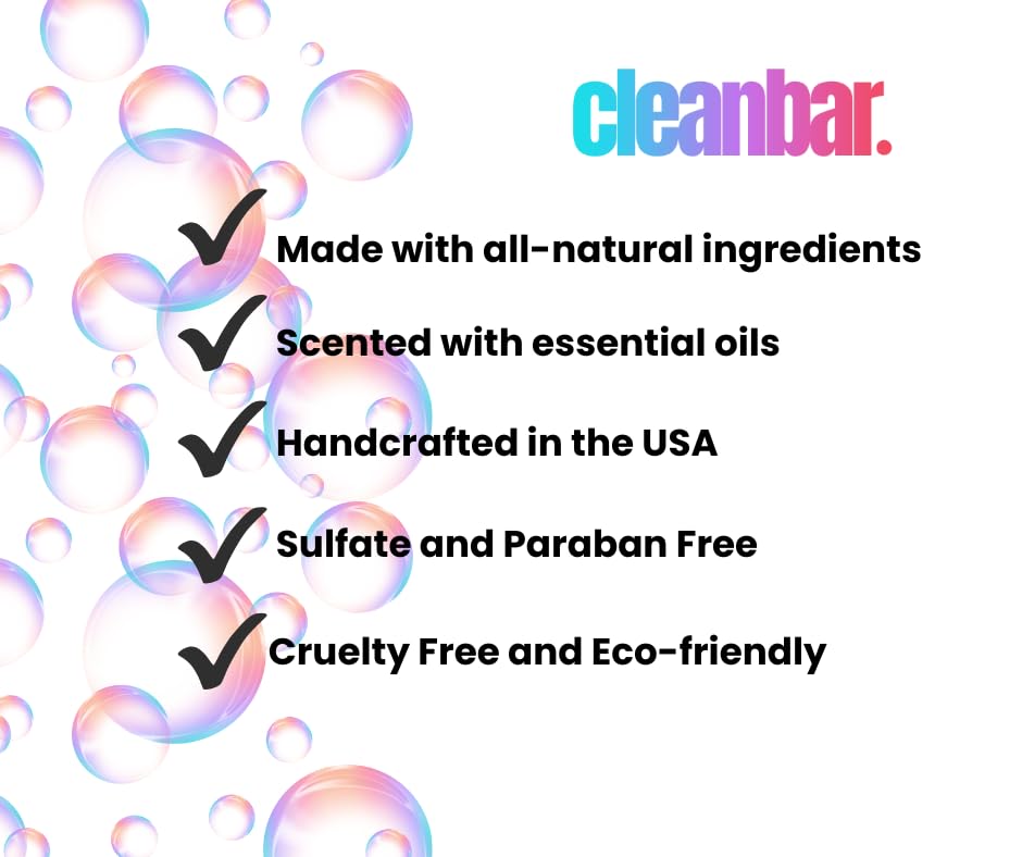 Cleanbar All-Natural Bar Soap -Cheeri-Oats - Lemongrass, Lavender, Rosemary, and Oatmeal Exfoliating Bar Soap