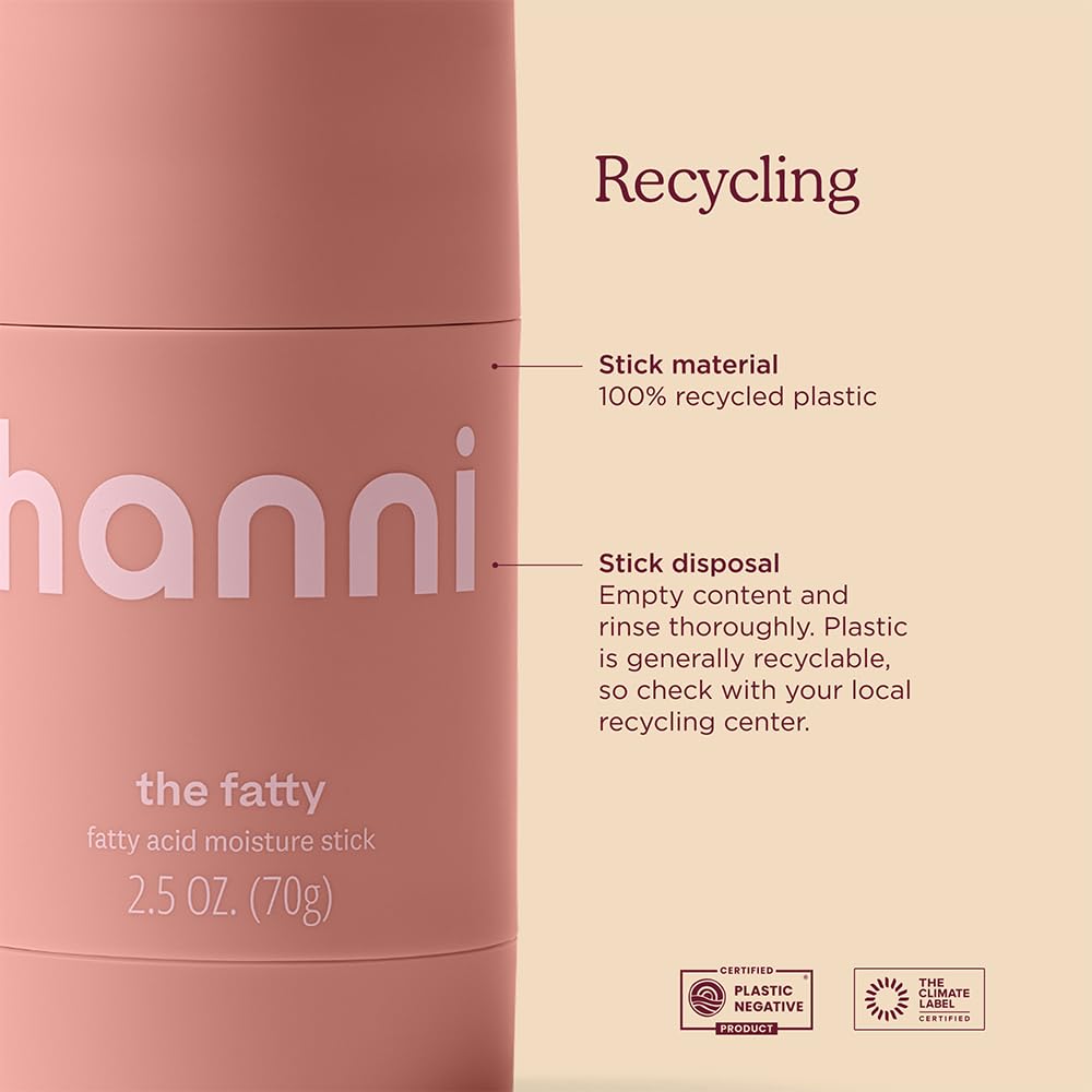 HANNI Fatty Body Moisturizer Stick with Fatty Acids, Travel Size Friendly Solid Lotion for Plumping and Hydration, Fragrance-Free and Safe for Sensitive Skin, 2.5 oz