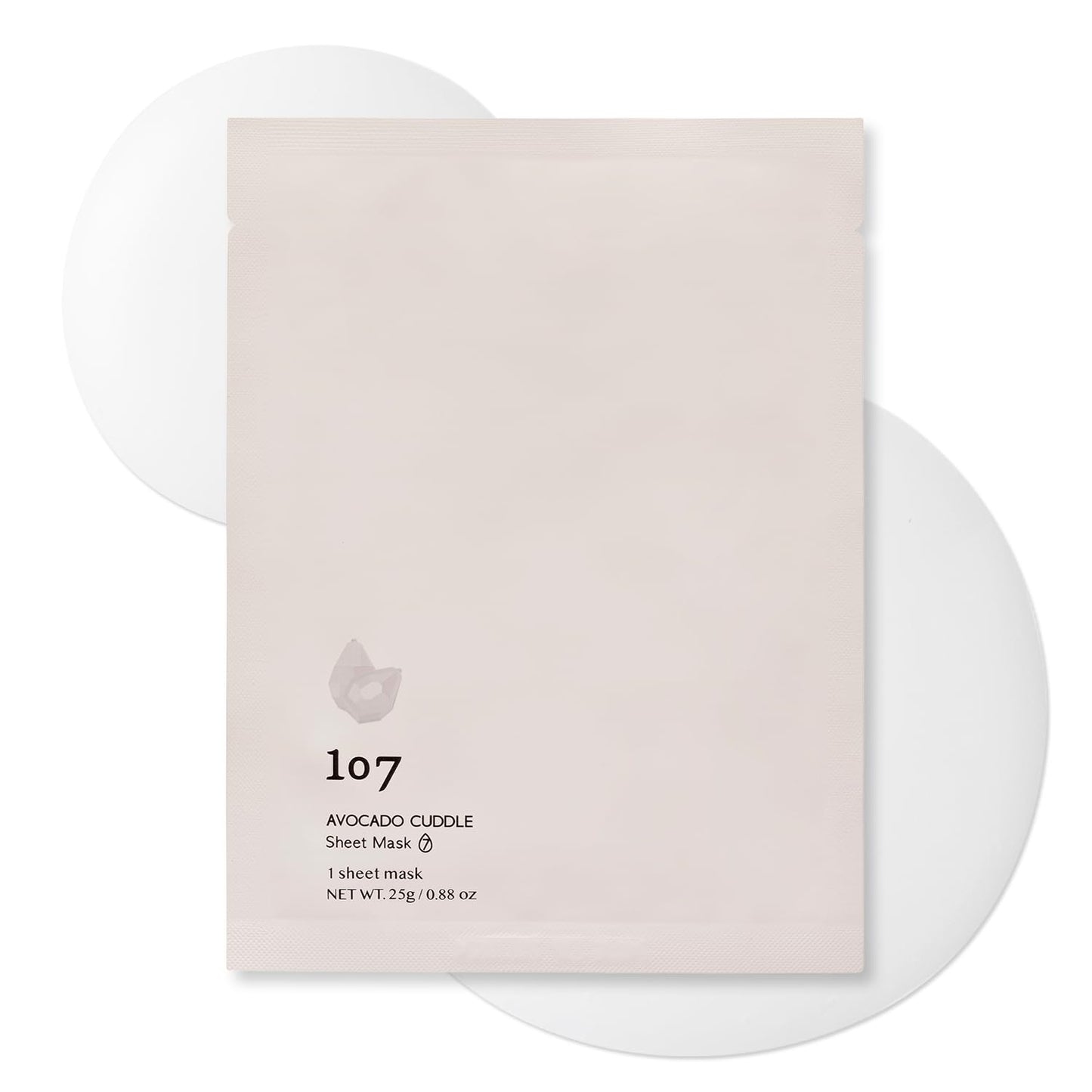 107 Avocado Face Mask, Pack of 5 Sheets, Infused with Avocado & Niacinamide, Nourishing & Moisturizing for Dry, Sensitive Skin, Korean Skincare, 0.88oz (25g) per Sheet