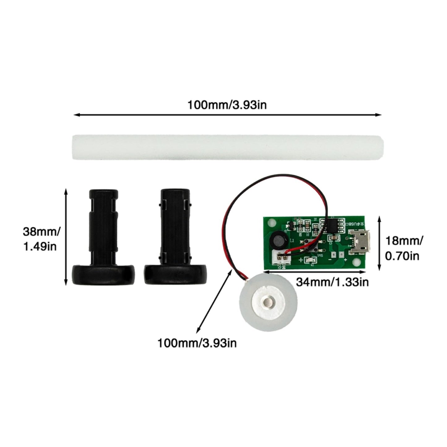 4PCS 5V USB Humidifier Atomization Disc Kit with Circuit Board and Spray Module Professional Atomization Module for DIY Home Experiments Incubators Experimental Equipment Compatible
