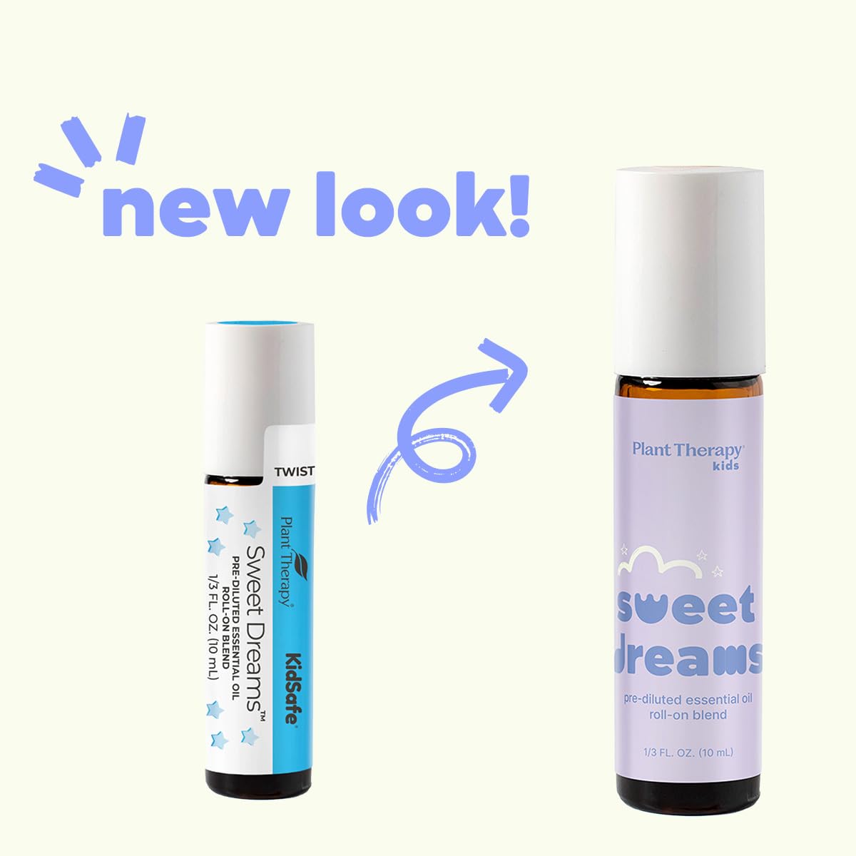 Plant Therapy KidSafe Sweet Dreams Essential Oil Blend Pre-Diluted Roll-On 10 mL (1/3 oz) 100% Pure, Therapeutic Grade