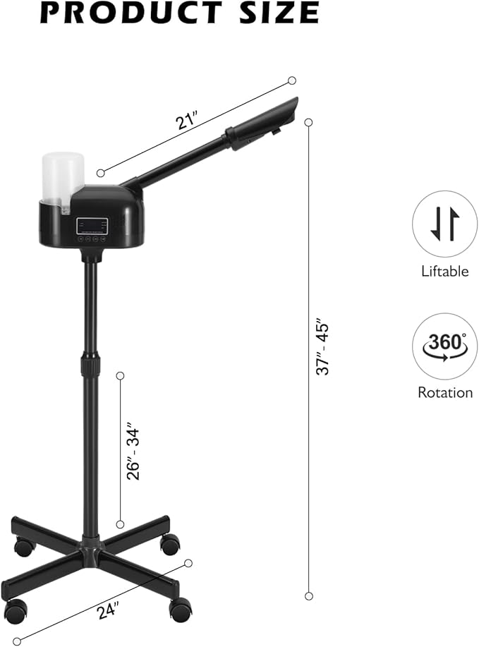 Artist hand Black Facial Steamer Professional Barber Face Steamer for Shaving & Skin Care for Barbershop, Salon, Spa Use