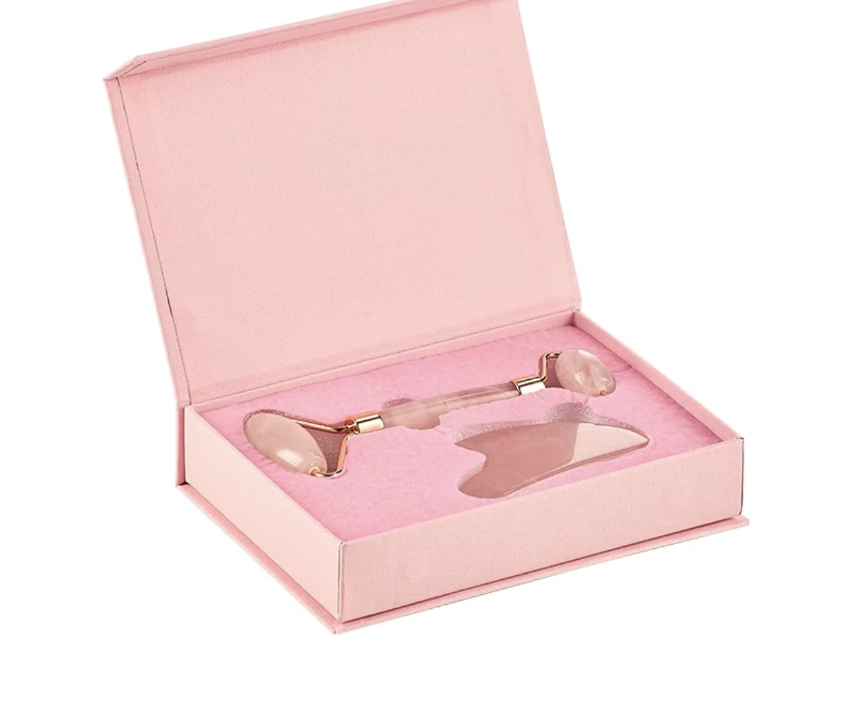 Face Roller Skin Care - Jade Roller Gua Sha Set, Rose Quartz Face Roller | Ultimate Facial Skin Care Products & Beauty Products Tools | Jade Facial Roller for Face and Eye Massager