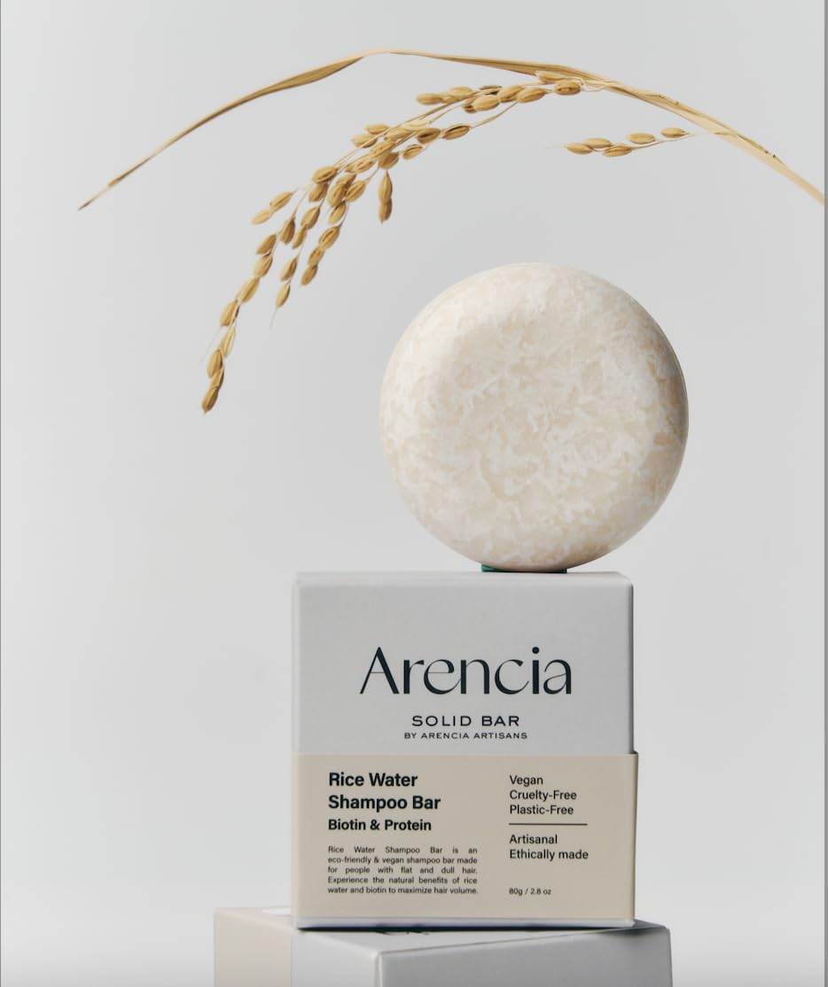 ARENCIA Korean Rice Water Shampoo Bar for Hair Growth & Strengthening, All Natural Formula with Biotin & Protein - Korean Hair Care