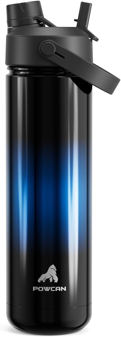 26 oz Insulated Water Bottle with 2-in-1 Straw and Spout Lid, Keep Cold 24H, Leak-Proof, Fits in Car Cup Holder, Stainless Steel Water Bottle for Sports, Trip, Gym, and School (Twilight Night)