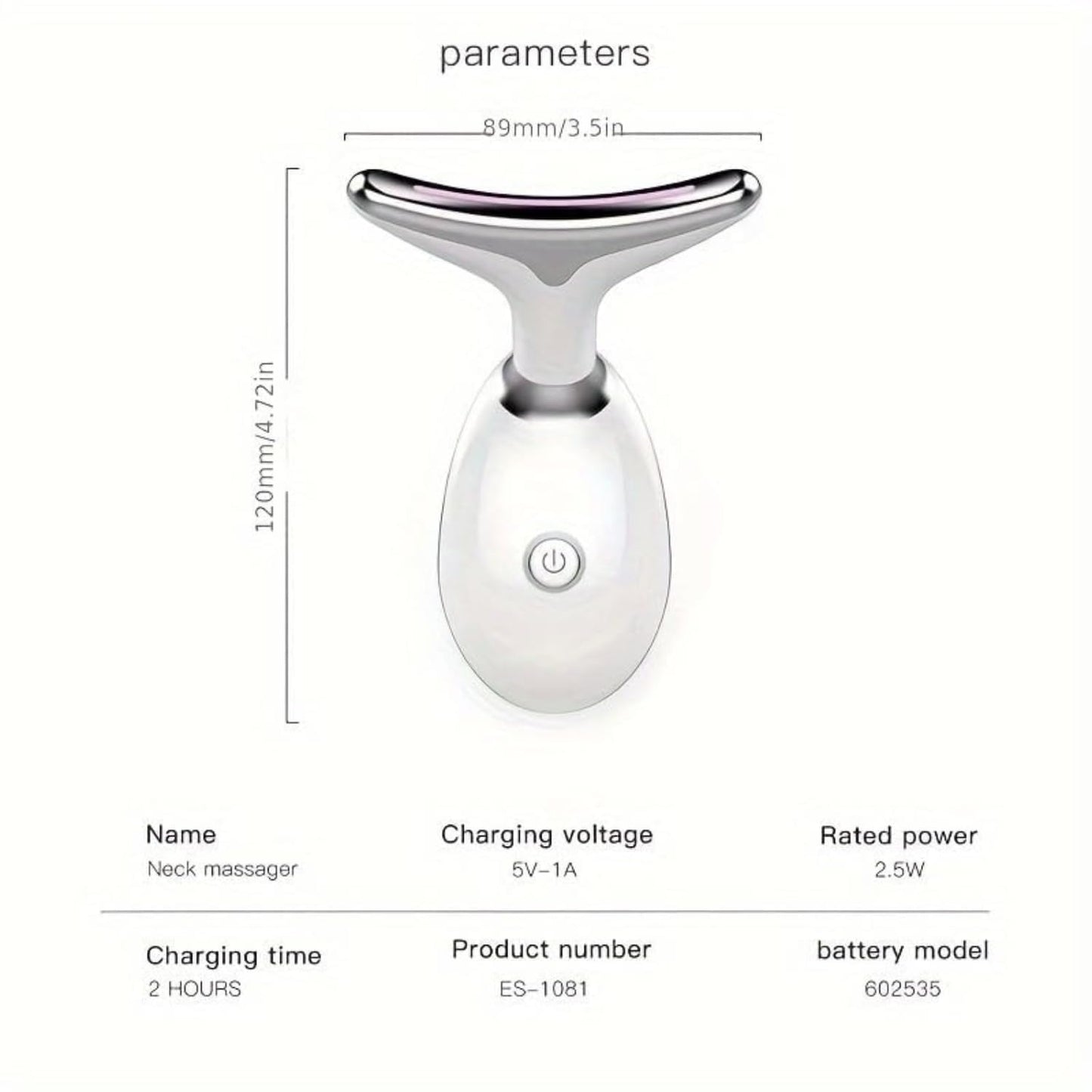 7-Color LED Facial Massager for Skin Care – Portable Multifunctional Face Massager Tool with Heat & Vibration, Anti-Aging & Wrinkle Reduction, Glossy White