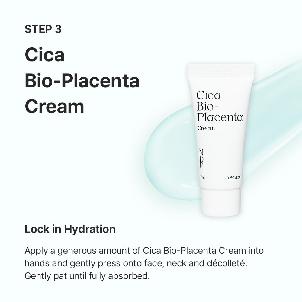 Natural Derma Project - Travel Kit - Mini Travel Size Skincare Essentials - Moringa Hemp Gel Cleanser, Green Caper Toner Essence, Cica Bio-Placenta Cream, B9 Tone-Up Cream (4 items)