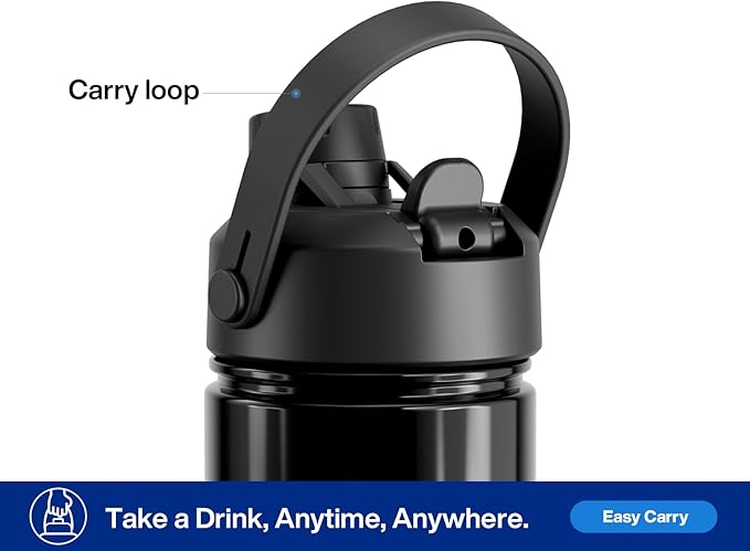 26 oz Insulated Water Bottle with 2-in-1 Straw and Spout Lid, Keep Cold 24H, Leak-Proof, Fits in Car Cup Holder, Stainless Steel Water Bottle for Sports, Trip, Gym, and School (Twilight Night)