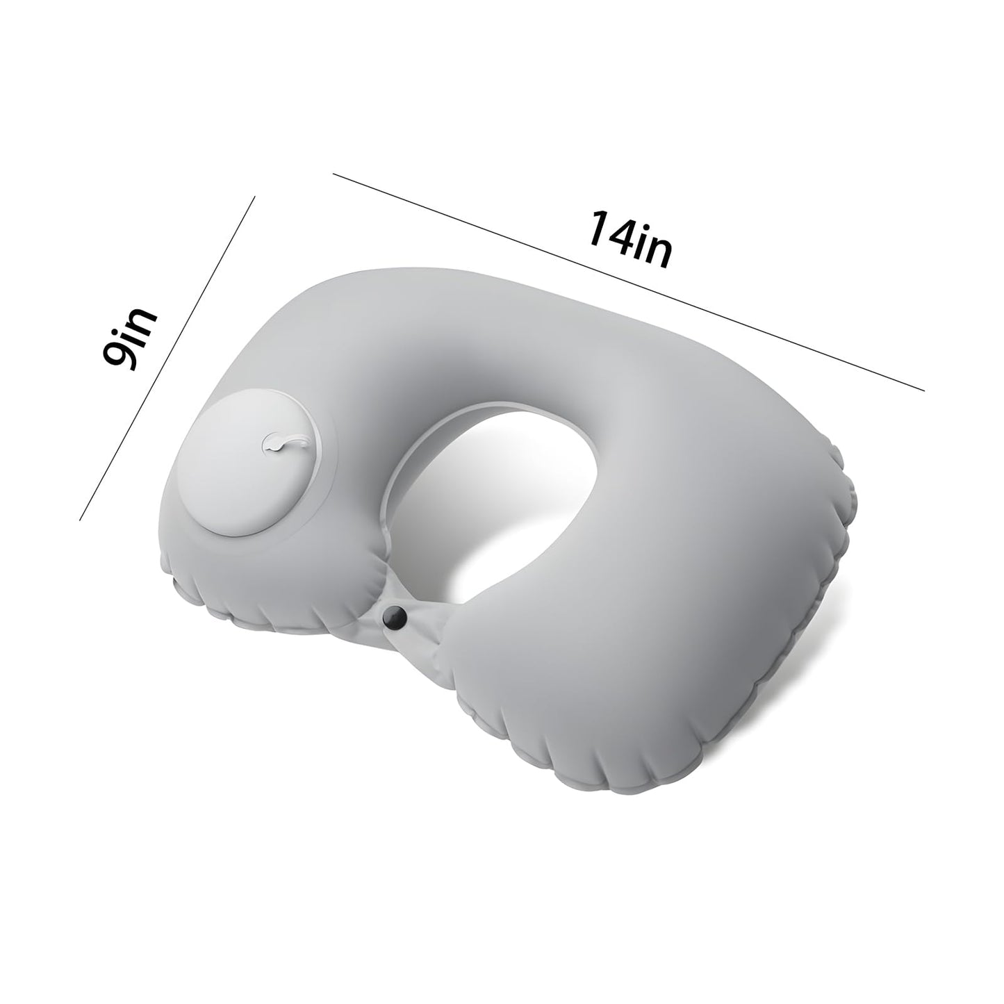 Inflatable Travel Pillow for Airplane Neck Support - Quick Inflation Neck Pillow for Long Flights, Car Rides & Office, Portable Blow Up Pillow for Bath & Shower, Machine Washable for Adults & Kids