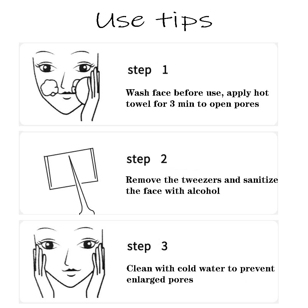 Professional Facial Blackhead Remover Tweezers,3Pcs Precision Pimple Popper Tool Kit for Whitehead Ance Blemishs Comedones Stainless Steel Makeup Tool - Matte