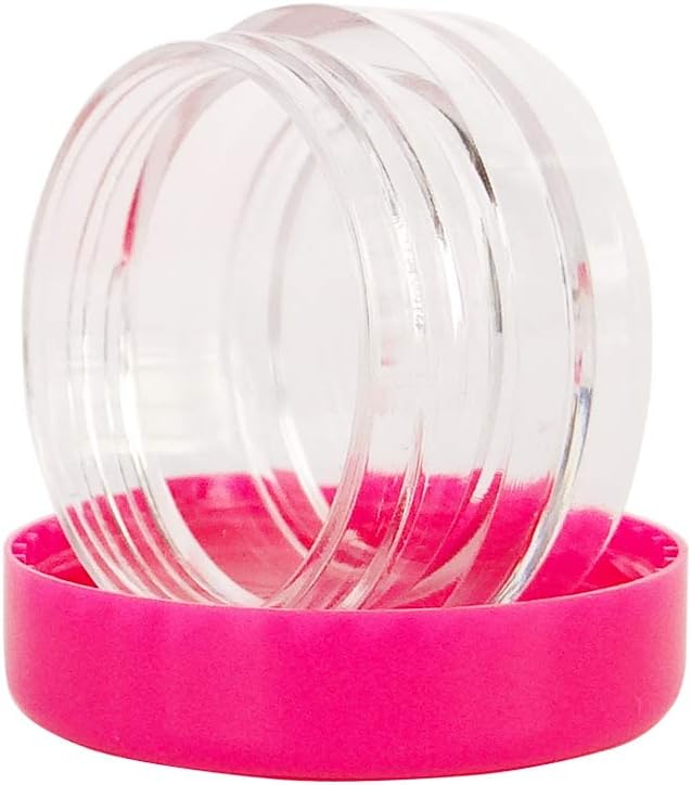 Wopanxye 50pcs 3 Gram Sample Containers with Lids, 3ml Mini Makeup Jars, 3g Empty Plastic Travel Cosmetic Pot Bottle for Eye-shadow, Powder, Salves, Beads, Mascara, Toner, Essence, Lip Scrubs Balms