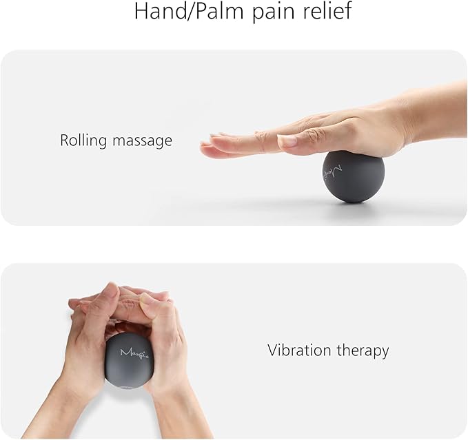 2" Mini Massage Ball, 5 Speeds Vibrating Massage Roller Ball for Palm, Hand, Foot, Leg, Neck, Back, Trigger Point Muscle Therapy Ball for Myofascial Release, Plantar Fasciitis, Purple