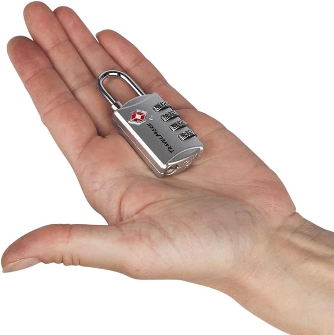 3 Pack TSA Luggage Locks with 4 Digit Combination – Heavy Duty Set Your Own Padlocks for Travel, Baggage, Suitcases & Backpacks - Silver