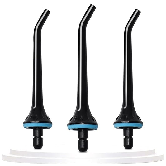 3 Pack Water Flosser Replacement Tips for Oralfree, Nicwell, Nicefeel, COSLUS, Oral Irrigator Jet Tip Nozzel fits for Mospro, Zerhunt Water Flosser, Black