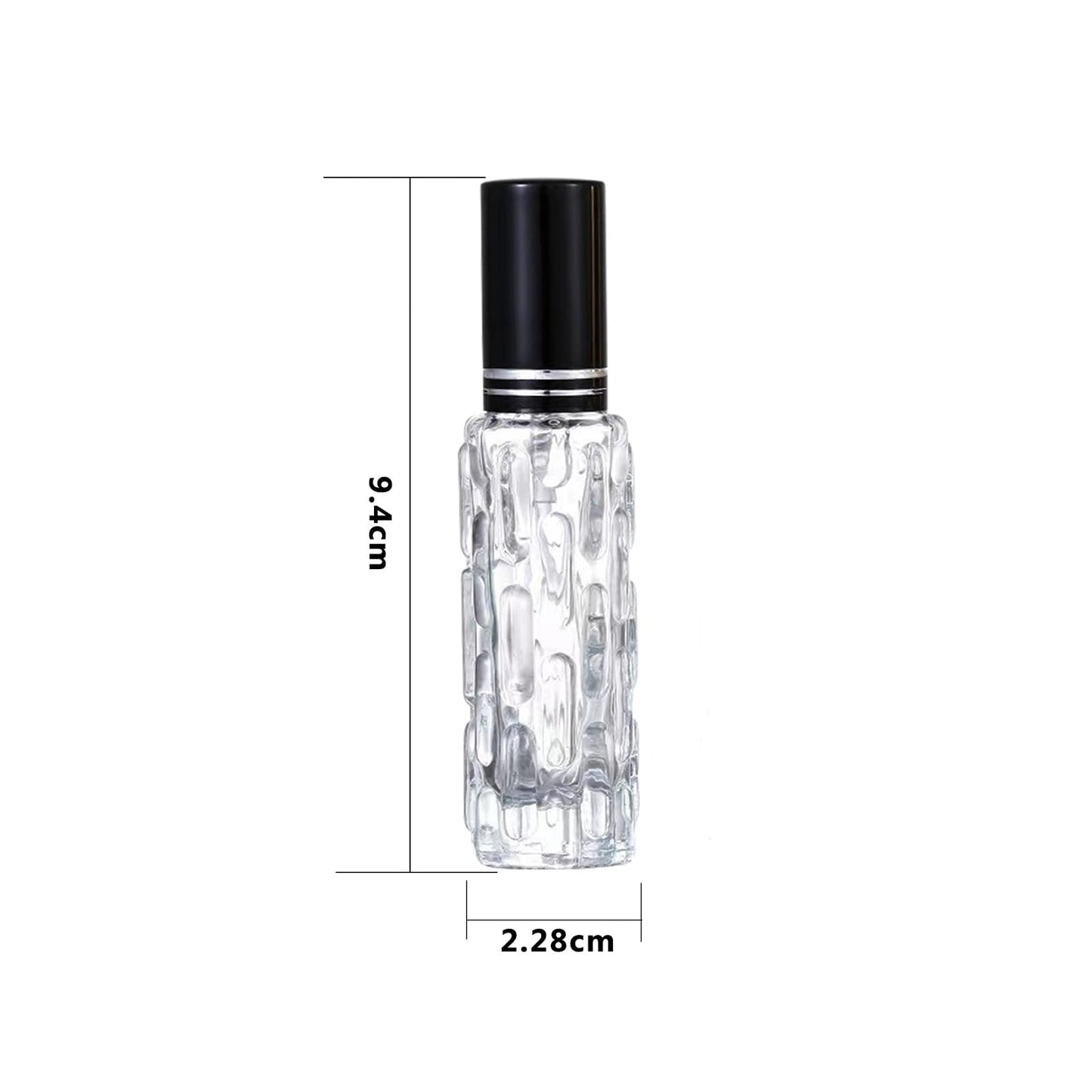 AGENIZ 8Pcs Glass Perfume Atomizer, 15ml Refillable Perfume Spray Bottles Mini Perfume Bottles, Small Empty Sample Containers, Portable Travel Bottle (15ML/Black)