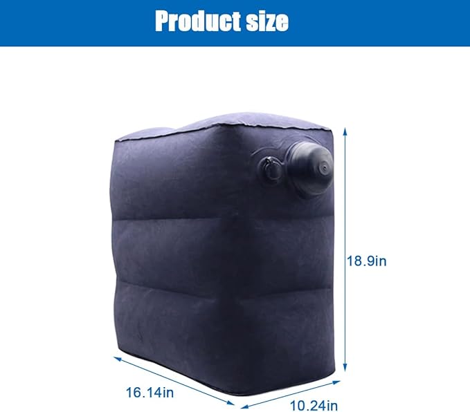 Inflatable Foot Rest for Air Travel,Airplane Travel Foot Rest Adjustable Height,Car/Airplane,Footrest Pillow with Pump for Office,Airplane,Train,Cars,Home
